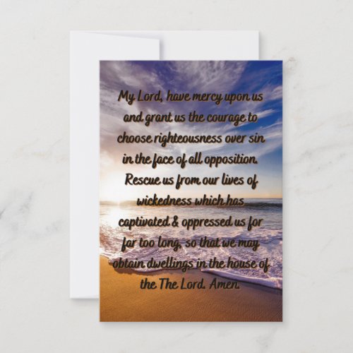 A Prayer For Deliverance of Sin Flat Greeting Card