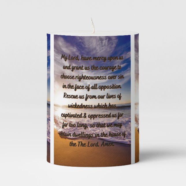 A Prayer For Deliverance Of Sin Pillar Candle (Front)