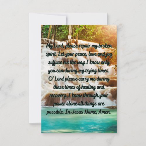 A Prayer For Healing Flat Greeting Card