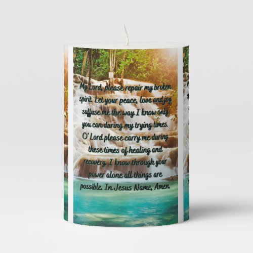 A Prayer For Healing Pillar Candle