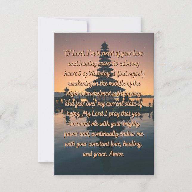 A Prayer For Healing & Strength Flat Greeting Card (Front)