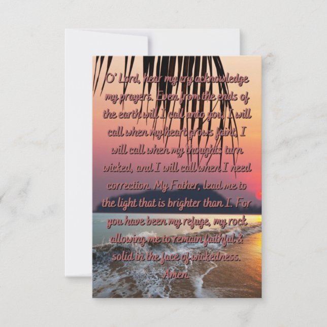 A Prayer For Living In Faith Flat Greeting Card (Front)