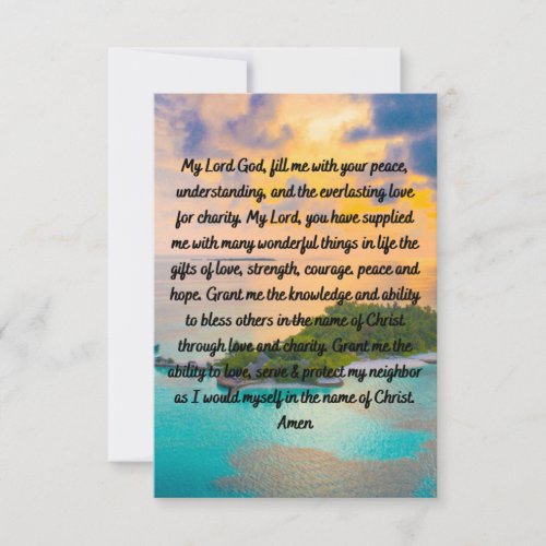 A Prayer For Love  Charity Flat Greeting Card