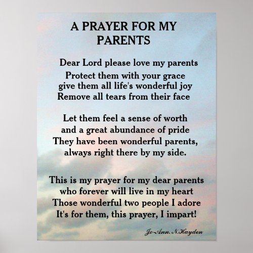 A PRAYER FOR MY PARENTS   POSTER