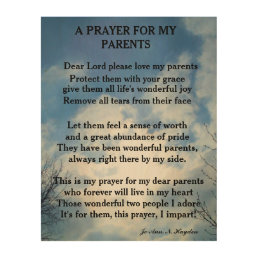 A PRAYER FOR MY PARENTS  WOOD WALL ART