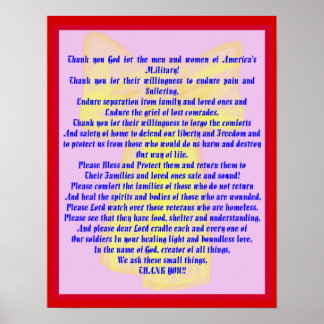 A Prayer For Our Soldiers Poster