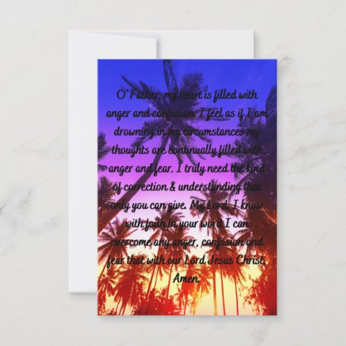 A Prayer For Overcoming Anger Flat Greeting Card