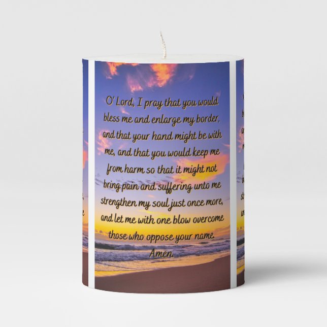 A Prayer For Peace & Strength 2 Pillar Candle (Front)