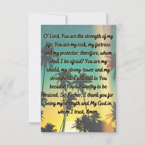 A Prayer For Peace  Strength Flat Greeting Card