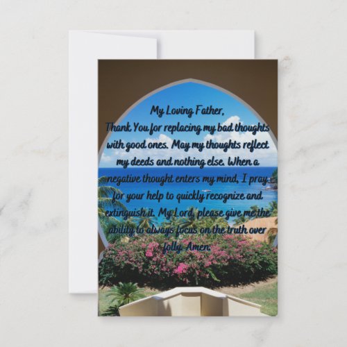 A Prayer For Positive Thoughts Flat Greeting Card