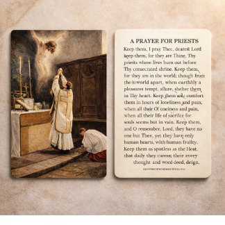 A PRAYER FOR PRIESTS CATHOLIC RELIGIOUS PLACE CARD