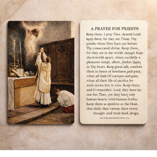 A PRAYER FOR PRIESTS CATHOLIC RELIGIOUS PLACE CARD (Creator Uploaded)
