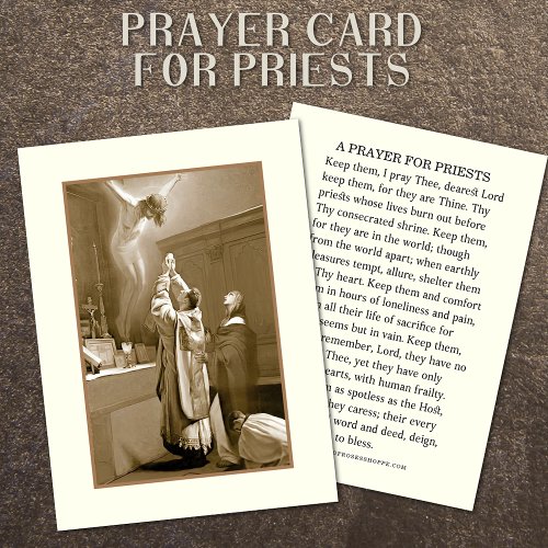 A PRAYER FOR PRIESTS CATHOLIC RELIGIOUS PLACE CARD