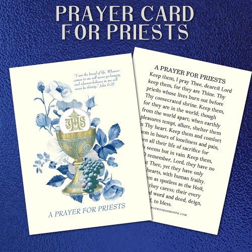 A PRAYER FOR PRIESTS CATHOLIC RELIGIOUS PLACE CARD