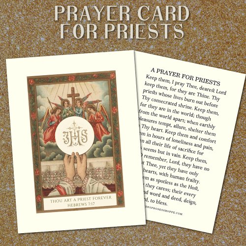 A PRAYER FOR PRIESTS CATHOLIC RELIGIOUS PLACE CARD