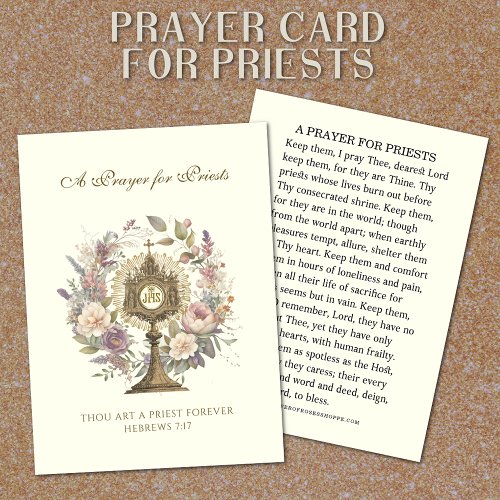 A PRAYER FOR PRIESTS CATHOLIC RELIGIOUS PLACE CARD