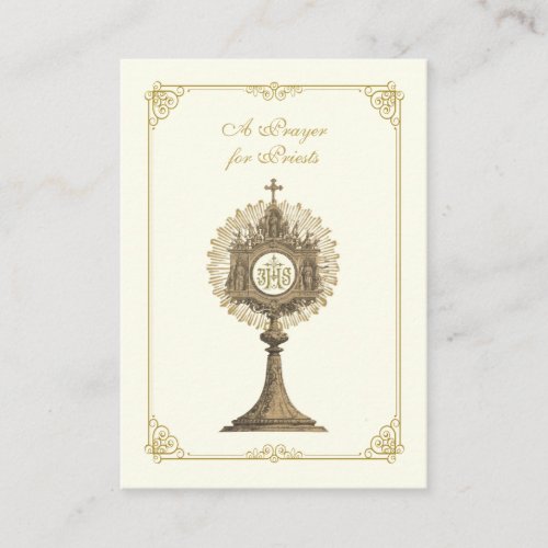 A PRAYER FOR PRIESTS CATHOLIC RELIGIOUS PLACE CARD