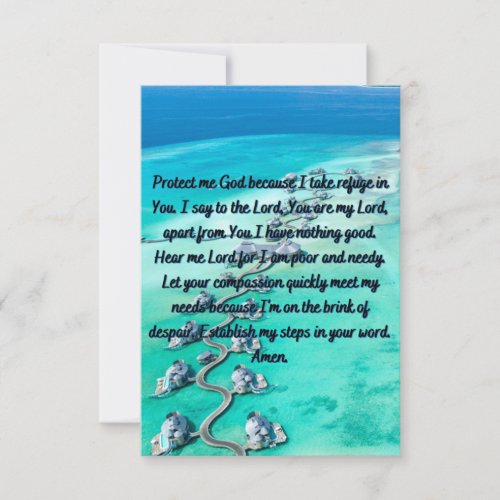 A Prayer For Protection  Peace Flat Greeting Card