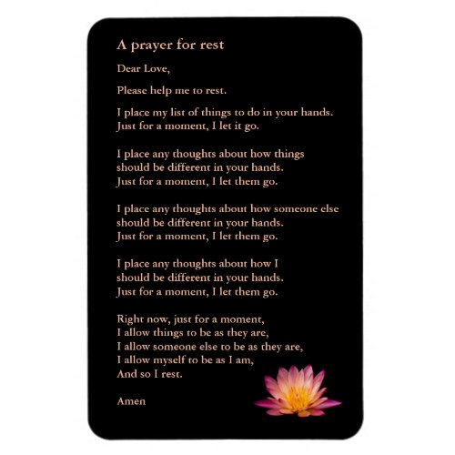 A prayer for rest Spiritual fridge magnet