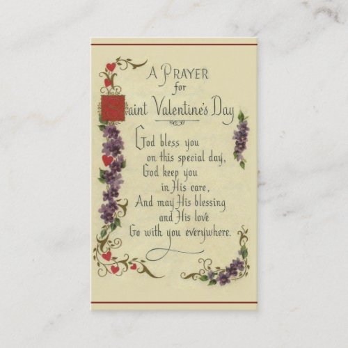 A Prayer for St Valentines Day Holy Cards