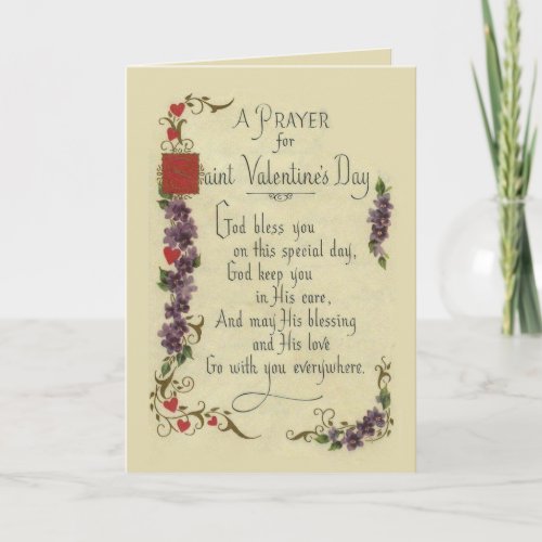 A Prayer for St Valentines Day Vintage Holiday Card