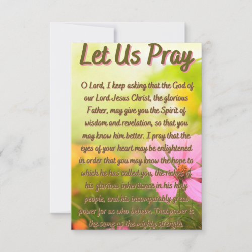 A Prayer For Wisdom  Revelation Flat Greeting Card