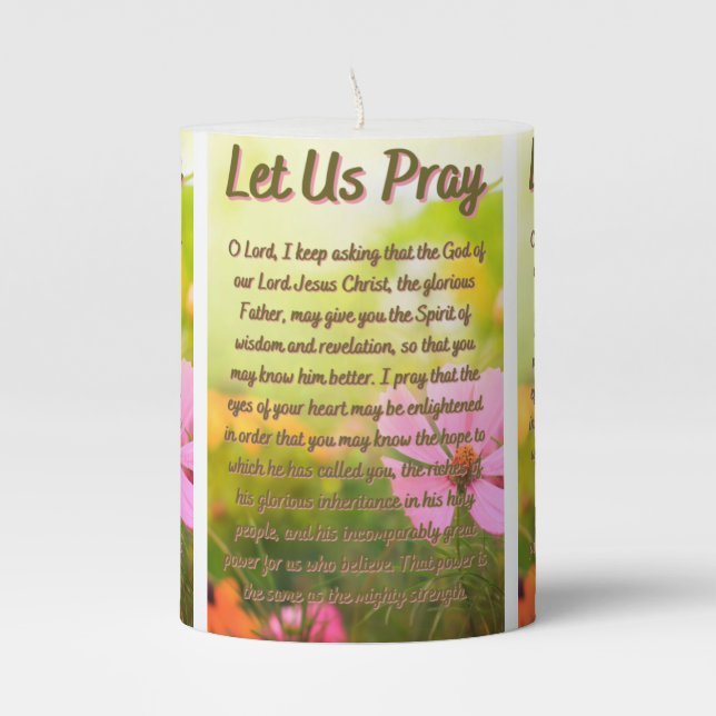 A Prayer For Wisdom & Revelation Pillar Candle (Front)