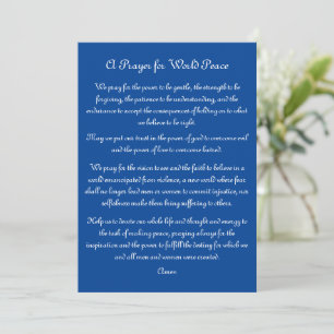 A Prayer for World Peace Flat Card