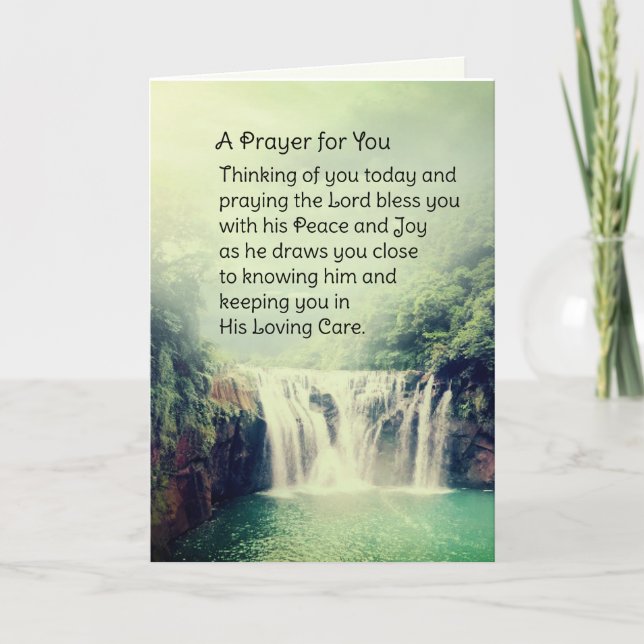 A Prayer For You Beautiful Nature Waterfall Card (Front)