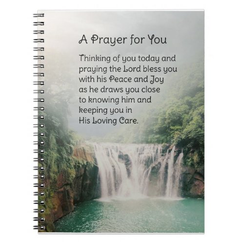 A Prayer For You Beautiful Nature Waterfall Notebook