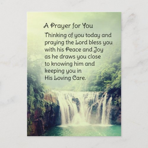 A Prayer For You Beautiful Nature Waterfall  Postcard