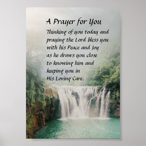 A Prayer For You Beautiful Nature Waterfall  Poster