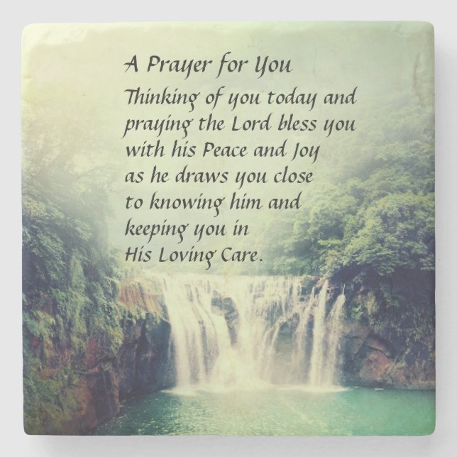 A Prayer For You Beautiful Nature Waterfall Stone Coaster (Front)