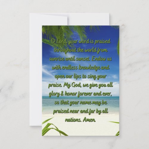 A Prayer Giving God Glory Flat Greeting Card