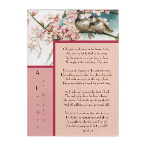 A Prayer in Spring Poem by Robert Frost Acrylic Print