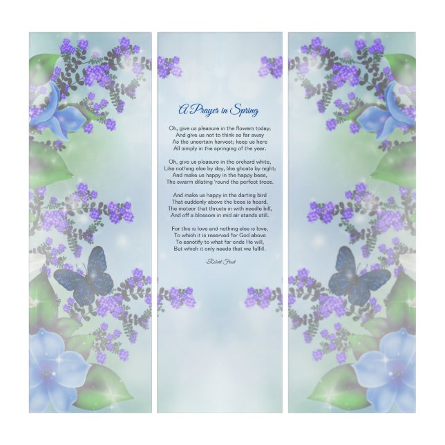 A Prayer in Spring Poem by Robert Frost Triptych (Front)