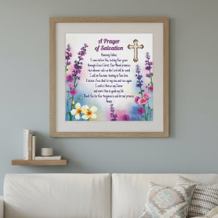 "A Prayer of Salvation" Faith and Grace Poster