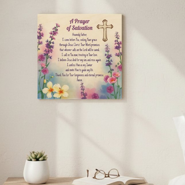 "A Prayer of Salvation" Faith and Grace Wood Wall Art (Creator Uploaded)
