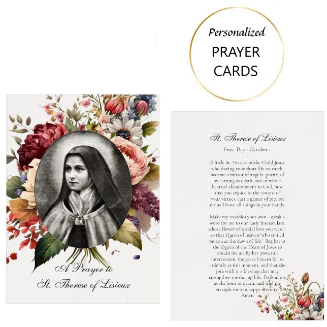 A Prayer to St. Therese of Lisieux Catholic Card   (Creator Uploaded)