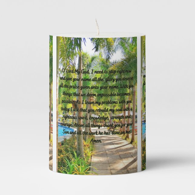 A Prayer To The Most High God Pillar Candle (Front)