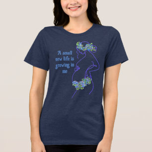 A Pregnant Woman Silhouette with Quote  Tri-Blend Shirt