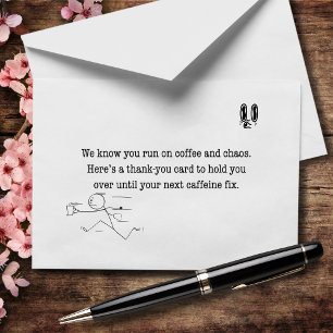 A Prescription for Coffee Letterpress Thank You Card