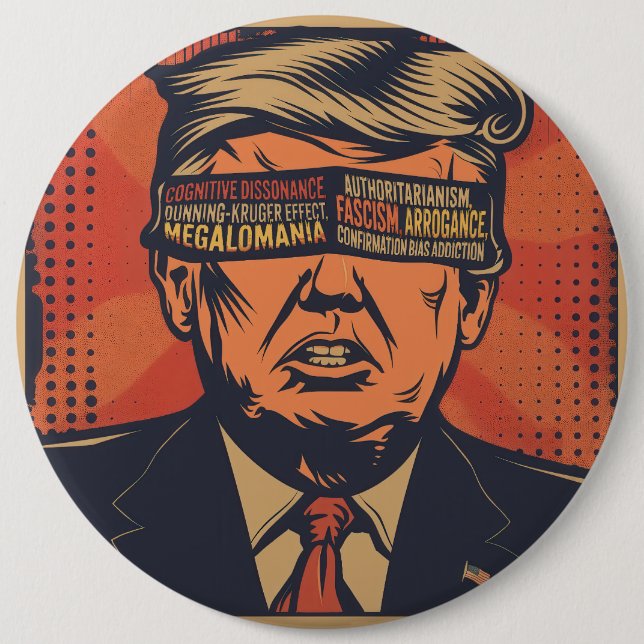 A president blindfolded by mental issues button (Front)