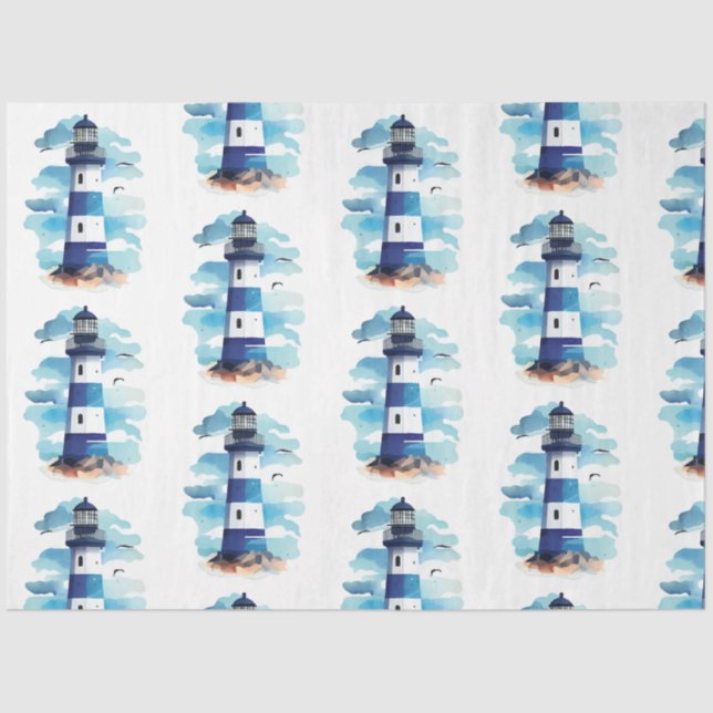A Pretty Blue Nautical Series Design 9 Tissue Paper (Front)