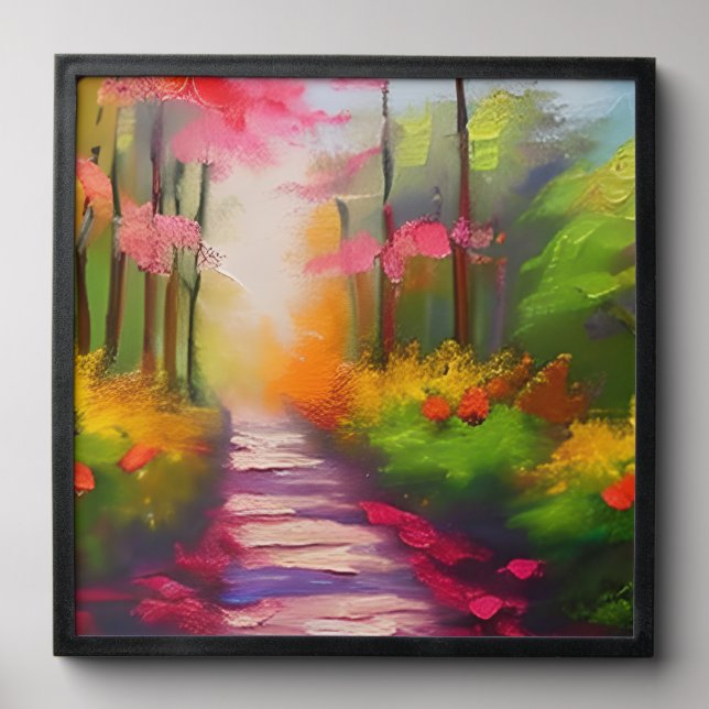 A Pretty Fall Hiking Trail Peel And Stick Photo Tile (Front Set)