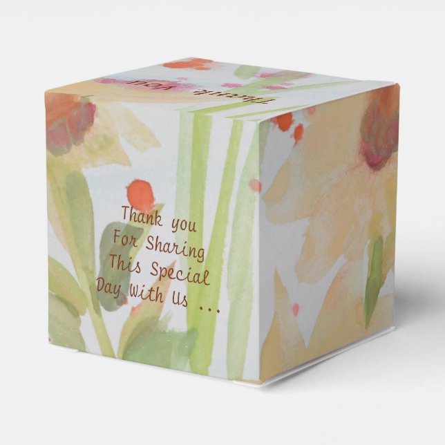 A pretty floral favor box (Back Side)