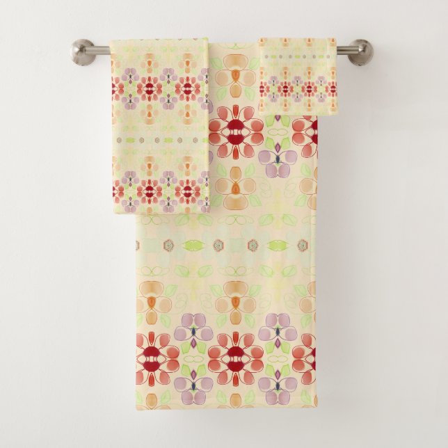 A Pretty Pastel Bath Towel Set (Insitu)