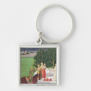 A Prince begging water from women at a well Keychain