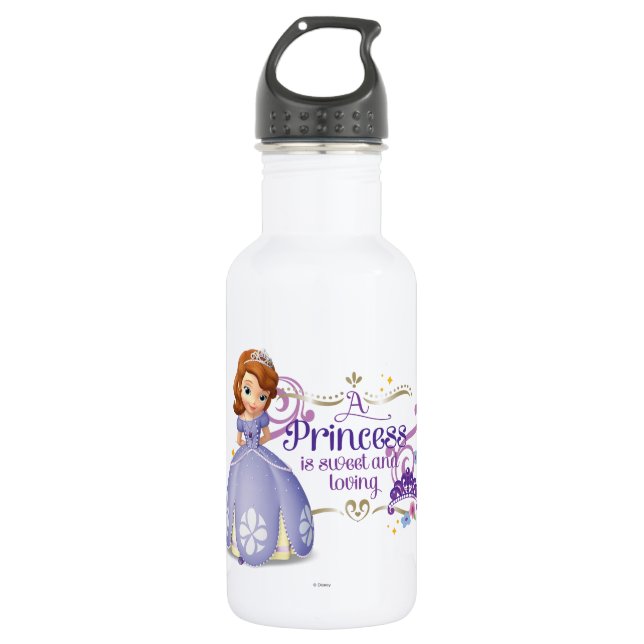 A Princess is Sweet and Loving 2 Stainless Steel Water Bottle (Front)