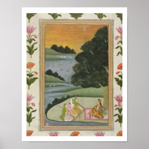 A Princess listening to female musicians by a rive Poster